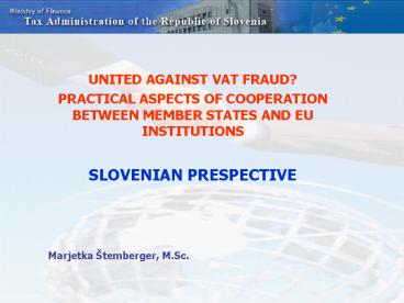 UNITED AGAINST VAT FRAUD?