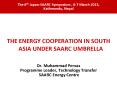THE ENERGY COOPERATION IN SOUTH ASIA UNDER SAARC UMBRELLA PowerPoint PPT Presentation