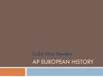 AP European History PowerPoint PPT Presentation