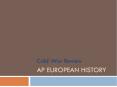AP European History PowerPoint PPT Presentation