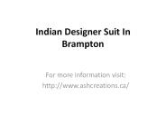 Indian Designer Suit In Brampton