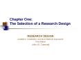 Chapter One: The Selection of a Research Design PowerPoint PPT Presentation