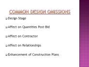 Common Design Omissions