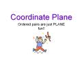 Coordinate Plane PowerPoint PPT Presentation