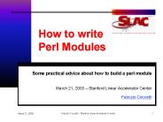 How to write Perl Modules