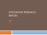 Integrated Research Report