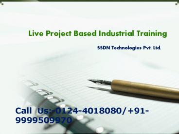 Live Project Based Industrial Training in Gurgaon, Delhi Ncr