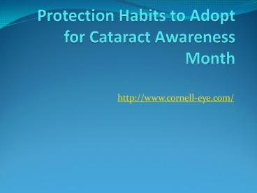 Protection Habits to Adopt for Cataract Awareness Month