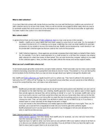 What is debt collection?