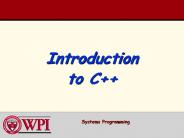 Introduction to C