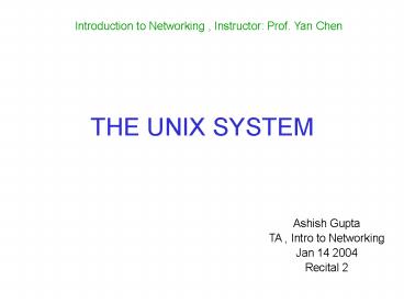 THE UNIX SYSTEM