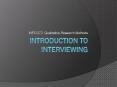 Introduction to Interviewing PowerPoint PPT Presentation