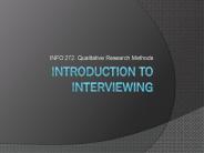 Introduction to Interviewing