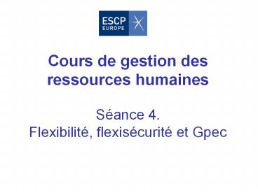 Cours de gestion des ressources humaines  S