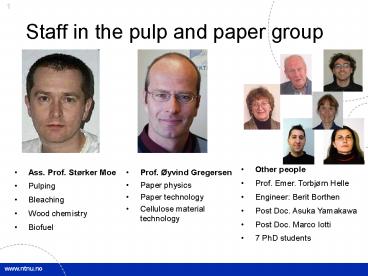 Staff in the pulp and paper group
