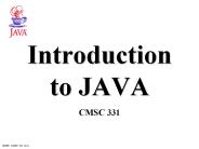 Introduction to JAVA