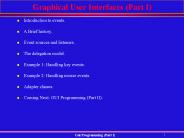Graphical User Interfaces (Part I)