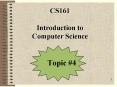 CS161  Introduction to Computer Science PowerPoint PPT Presentation