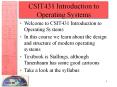 CSIT431 Introduction to Operating Systems PowerPoint PPT Presentation