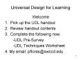 Universal Design for Learning PowerPoint PPT Presentation