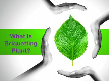 What Is Briquetting Plant?