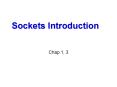 Sockets Introduction PowerPoint PPT Presentation