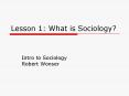 Lesson 1: What is Sociology? PowerPoint PPT Presentation