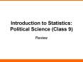 Introduction to Statistics: Political Science (Class 9) PowerPoint PPT Presentation