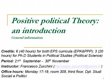 ANALISI DELLE ISTITUZIONI POLITICHE  corso progredito