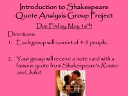 Introduction to Shakespeare Quote Analysis Group Project