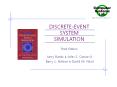 DISCRETE-EVENT SYSTEM SIMULATION PowerPoint PPT Presentation