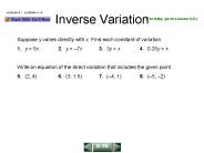 Inverse Variation