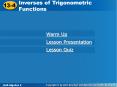 Inverses of Trigonometric Functions PowerPoint PPT Presentation