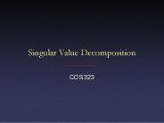 Singular Value Decomposition