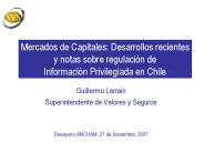 Mercados de Capitales: Desarrollos recientes y notas sobre regulaci