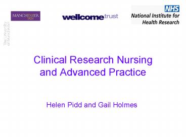 Clinical Research Nursing and Advanced Practice