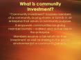 What is community Investment? PowerPoint PPT Presentation