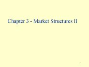 Chapter 3 - Market Structures II