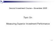 Second Investment Course 