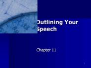 Outlining Your Speech