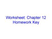 Worksheet: Chapter 12 Homework Key