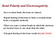 Bond Polarity and Electronegativity PowerPoint PPT Presentation
