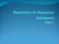 Reactions in Aqueous Solutions PowerPoint PPT Presentation