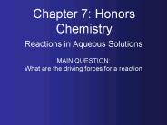 Chapter 7: Honors Chemistry