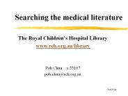 Searching the medical literature