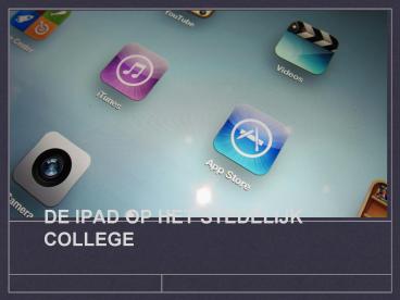 DE IPAD OP HET STEDELIJK COLLEGE
