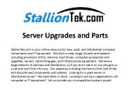 Server Upgrades and Parts