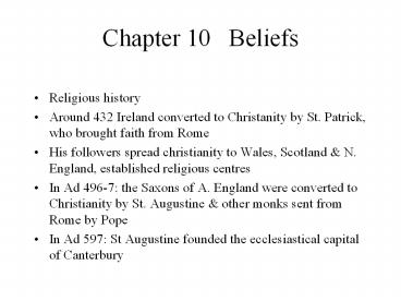 Chapter 10  Beliefs