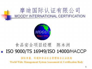 ISO 9000/TS 16949/ISO 14000/HACCP