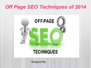Off Page SEO Techniques of 2014